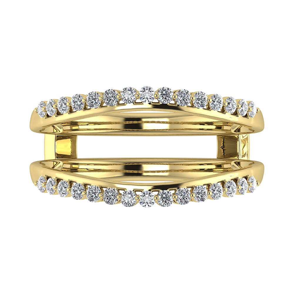 14K Yellow Gold 1/2 Ct.Tw. Diamond Chevron Guard Ring