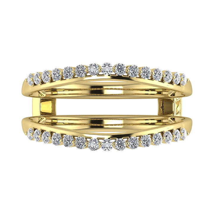 14K Yellow Gold 1/2 Ct.Tw. Diamond Chevron Guard Ring