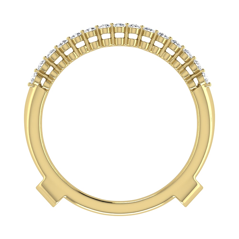 14K Yellow Gold 1/2 Ct.Tw. Diamond Chevron Guard Ring