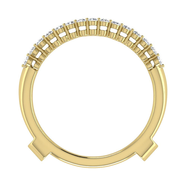14K Yellow Gold 1/2 Ct.Tw. Diamond Chevron Guard Ring