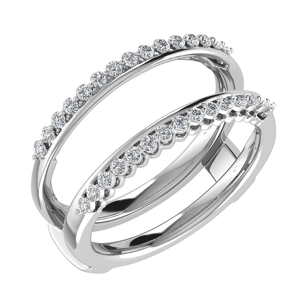 10K White Gold 1/4 Ct.Tw. Diamond Guard Ring
