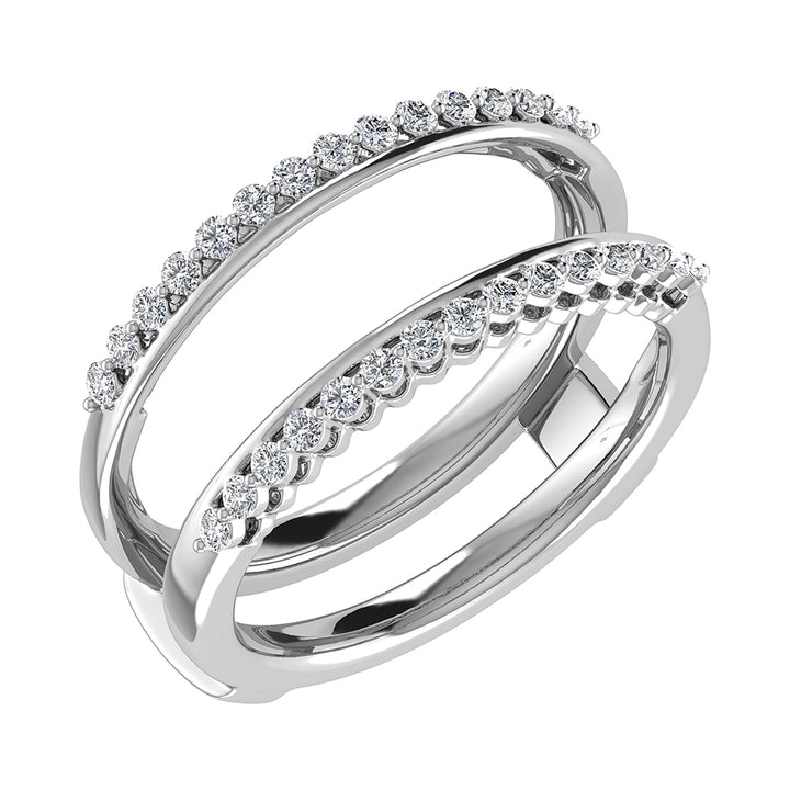 10K White Gold 1/4 Ct.Tw. Diamond Guard Ring
