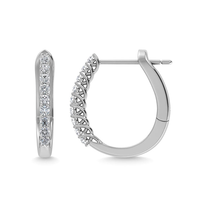 Diamond 1 Ct.Tw. Hoop Earrings in 14K White Gold