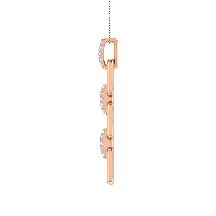 10K Pink Gold 1/8 Ct.Tw. Diamond Cuban Link Pendant