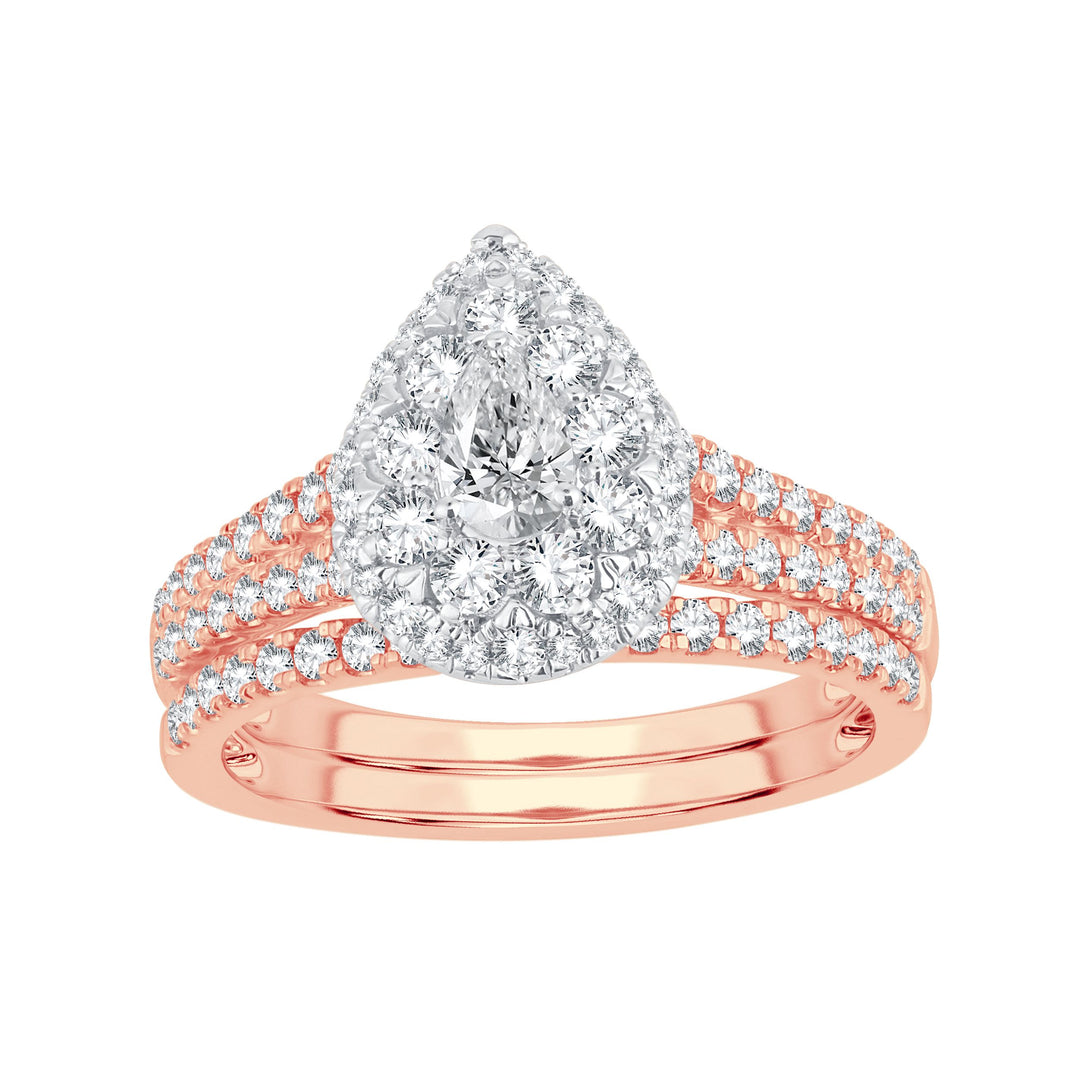 Romantic 14k Rose Gold Lab Diamond Bridal Ring
