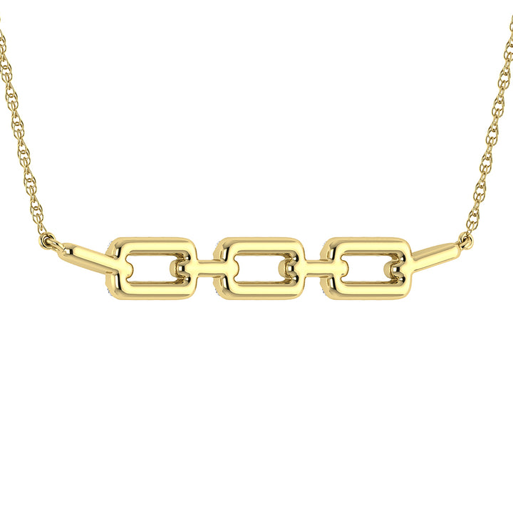 10K Pink Gold 1/5 Ct.Tw. Round Diamond Cuban Link Necklace