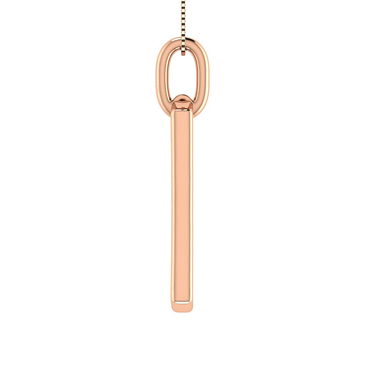 10K Pink Gold 1/6 Ct.Tw. Round Diamond Paper Clip Pendant