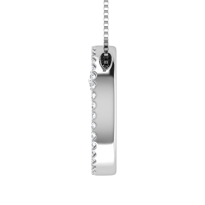 14K White Gold 1/2 Ct.Tw. Diamond Double Circle Pendant