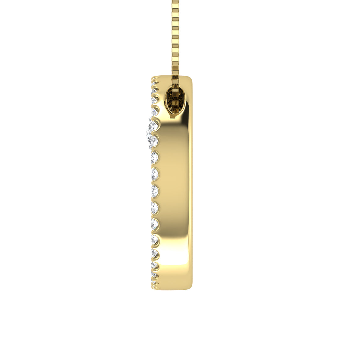 14K Two Tone 1/2 Ct.Tw. Diamond Double Circle Pendant