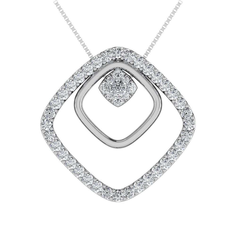14K Rose Gold 1/2 Ct.Tw. Diamond Slide Pendant