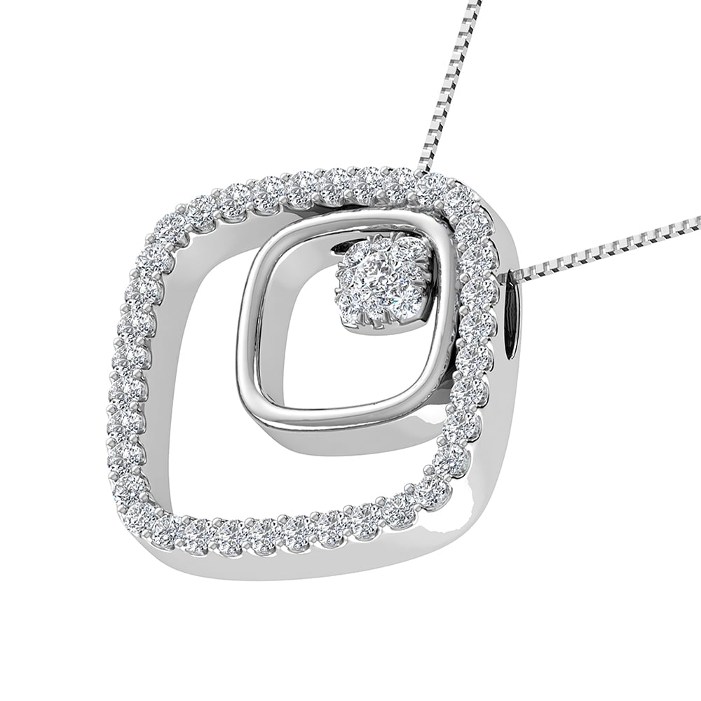 14K Rose Gold 1/2 Ct.Tw. Diamond Slide Pendant