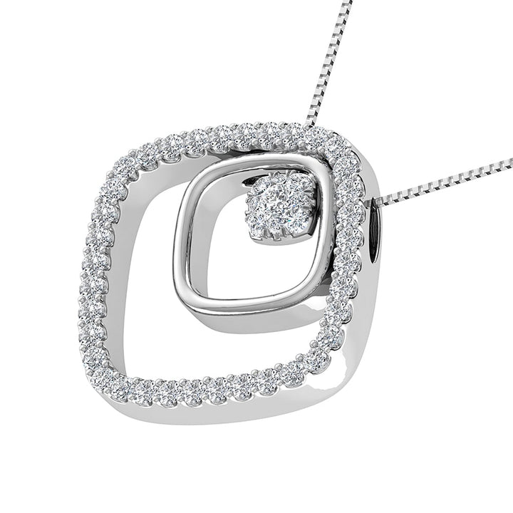 14K Rose Gold 1/2 Ct.Tw. Diamond Slide Pendant