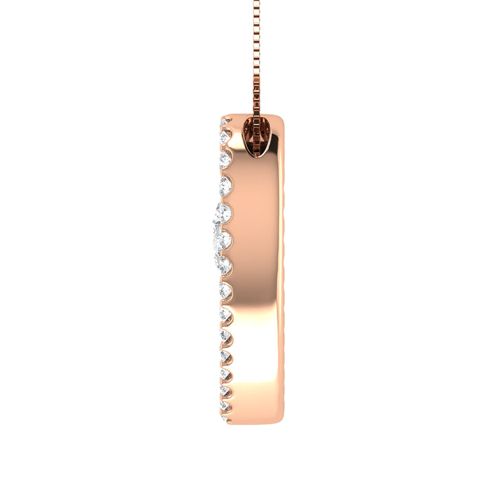 14K Rose Gold 1/2 Ct.Tw. Diamond Double Heart Pendant