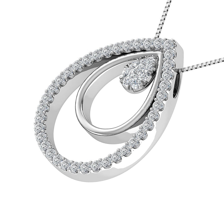 14K White Gold 1/2 Ct.Tw. Diamond Double Slide Pendant