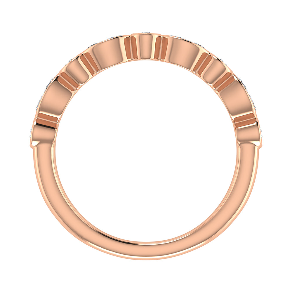 14K Pink Gold 1/3.Tw. Diamond Stack Band
