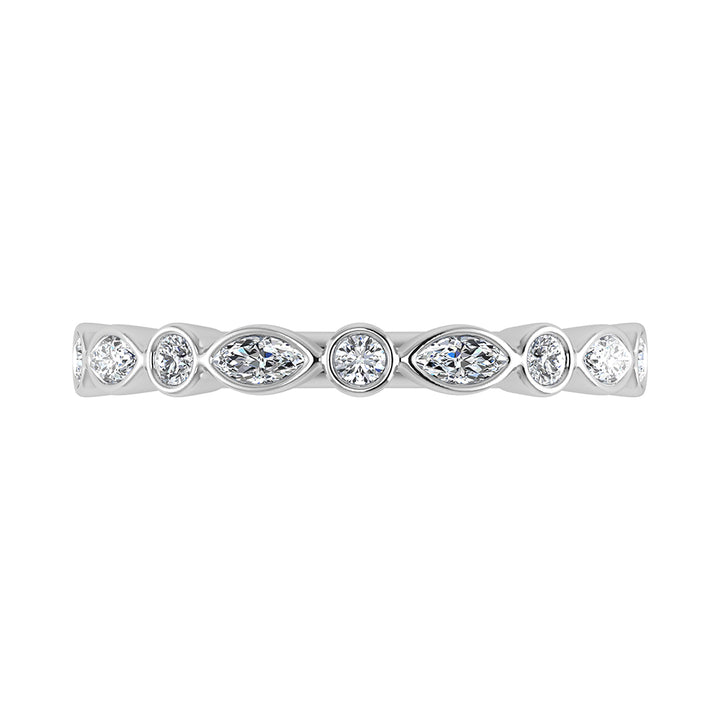 14K White Gold 1/3.Tw. Diamond Stack Band