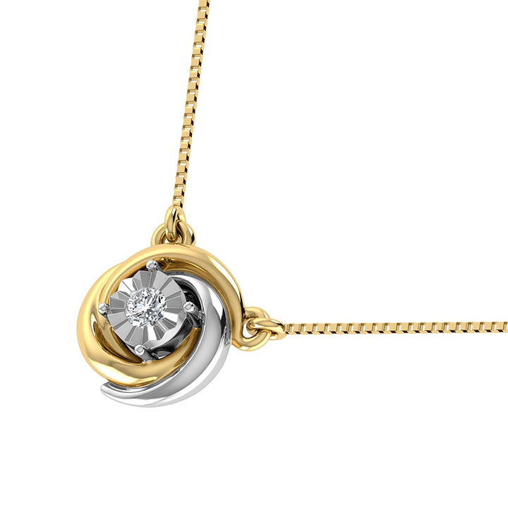 Diamond 1/10 Ct.Tw. Fashion Necklace in 10K Two Tone