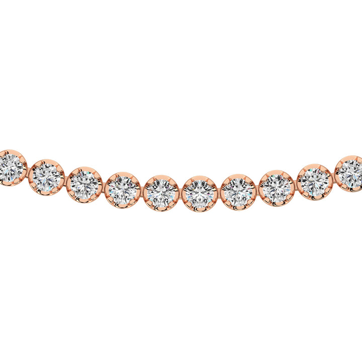 10K Rose Gold 3 3/8 Ct.Tw. Diamond Tennis Necklace (13 inches + 3 inches extender chain)