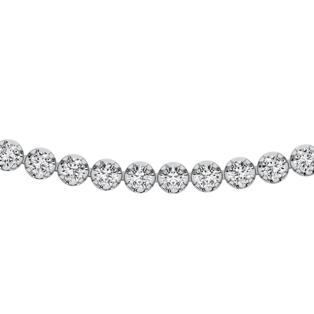 14K White Gold 4 1/10 Ct.Tw. Diamond Tennis Necklace (13 inches + 3 inches extender chain)