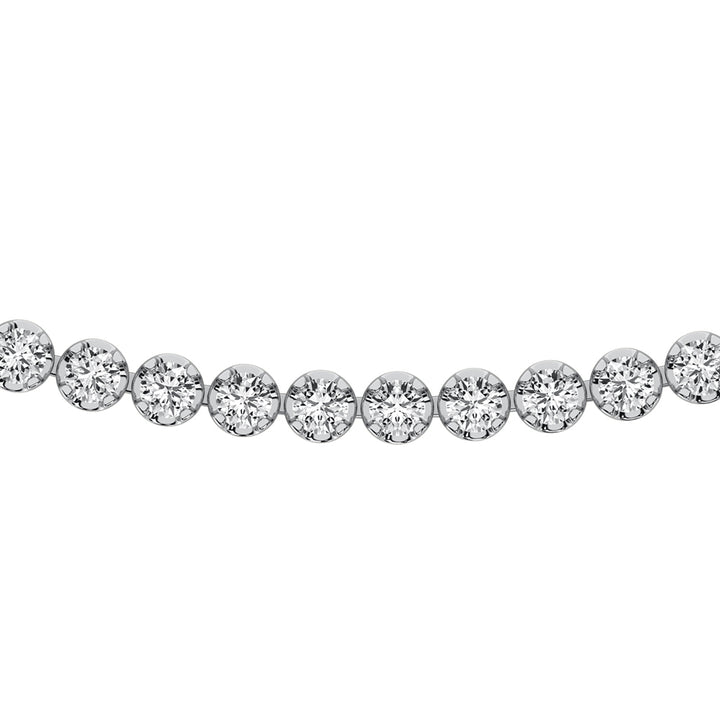 14K White Gold 4 1/10 Ct.Tw. Diamond Tennis Necklace (13 inches + 3 inches extender chain)