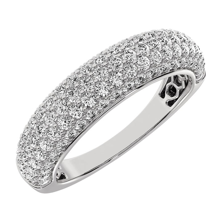 14K White Gold 3/4 Ct.Tw. Diamond Pave Set Fashion Band