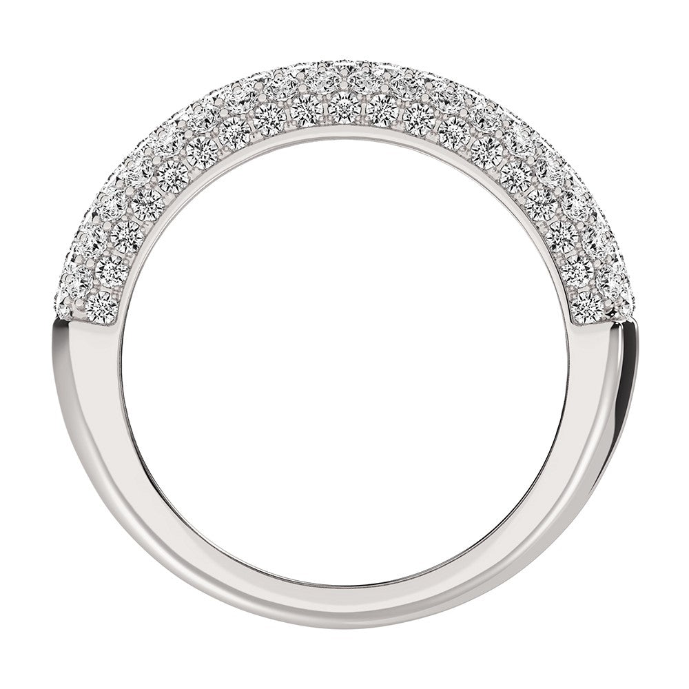 14K White Gold 3/4 Ct.Tw. Diamond Pave Set Fashion Band