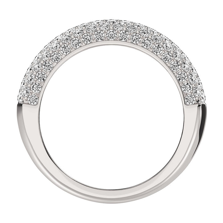 14K White Gold 3/4 Ct.Tw. Diamond Pave Set Fashion Band
