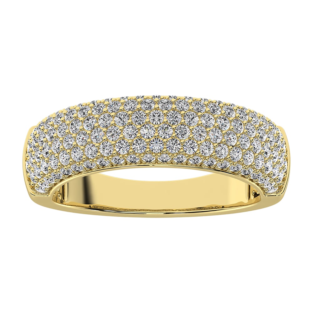 14K Yellow Gold 1 Ct.Tw. Diamond Pave Set Fashion Band
