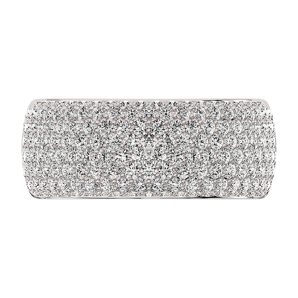 14K White Gold 1/2 Ct.Tw. Diamond Pave Set Mens Band