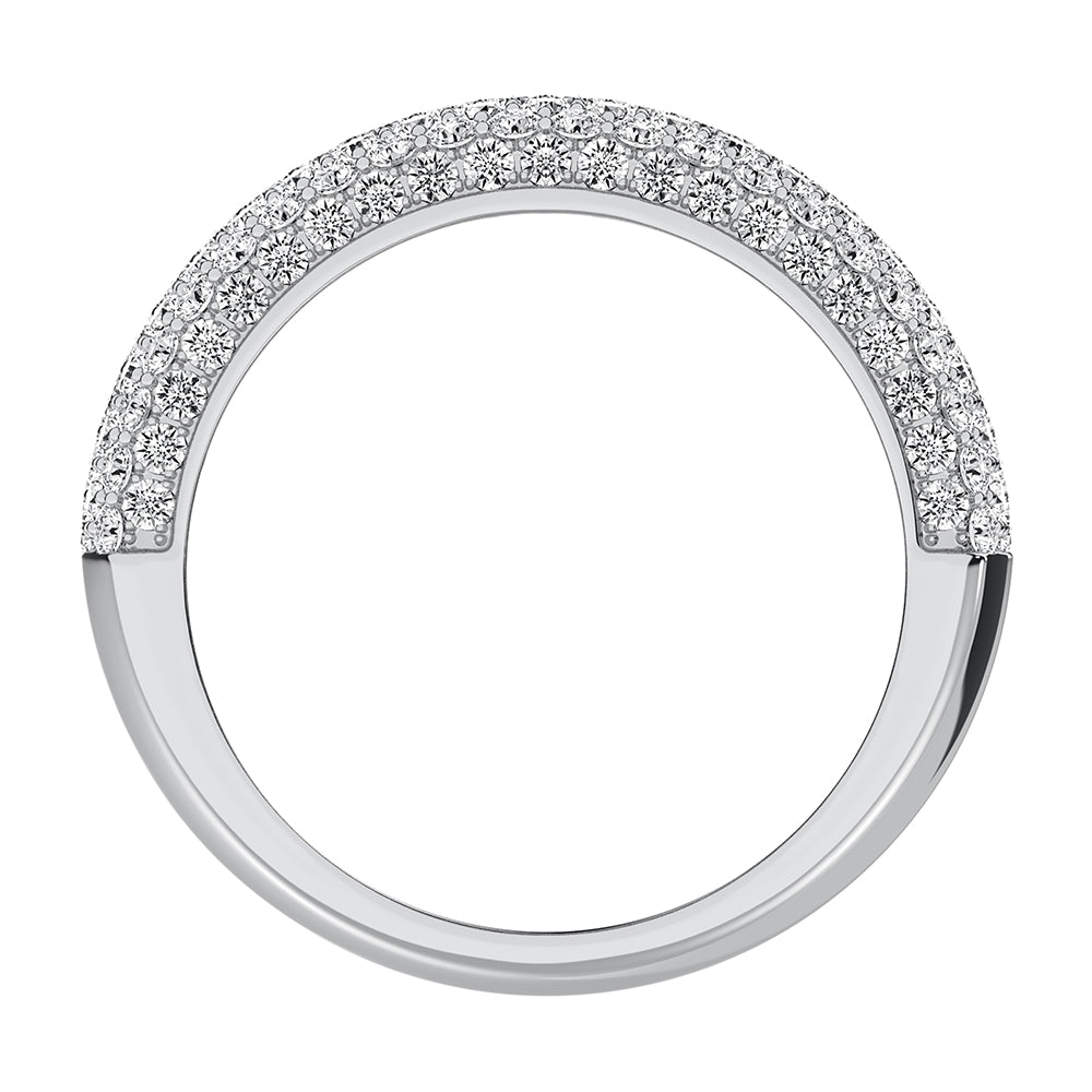 14K White Gold 1/2 Ct.Tw. Diamond Pave Set Mens Band
