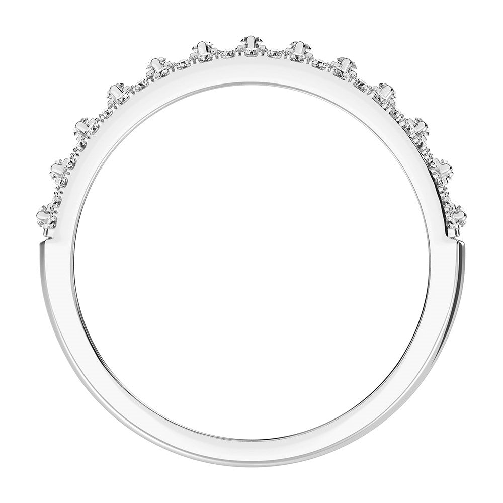14K White Gold 1/3 Ct.Tw. Diamond Round and Baguette Set Fashion Band
