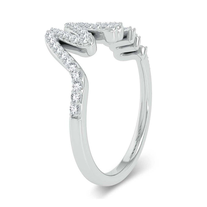 Chic 10k White Gold Lab Diamond Fashion Ring for Women