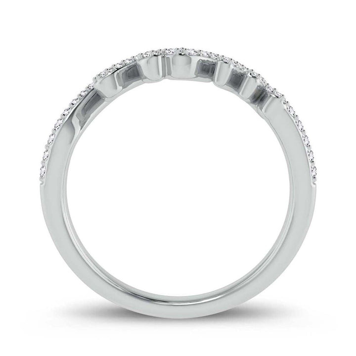 Chic 10k White Gold Lab Diamond Fashion Ring for Women