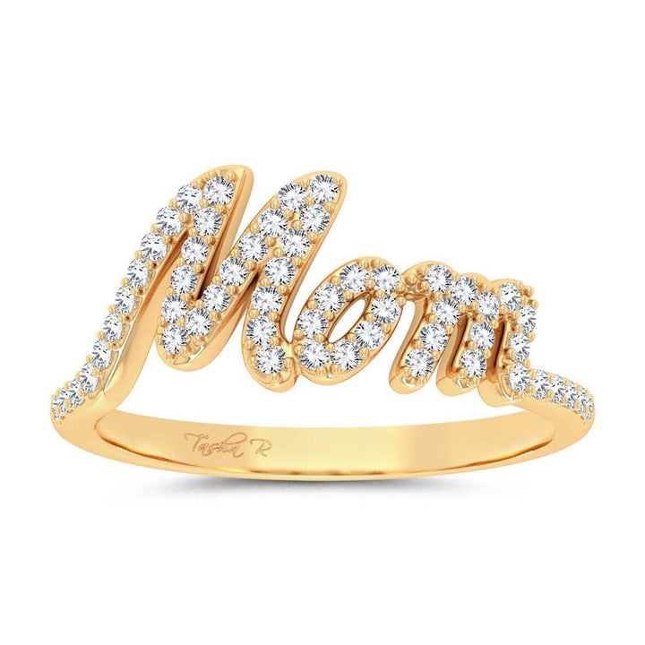 Chic 10k Yellow Gold Lab Diamond Womens Fashion Ring