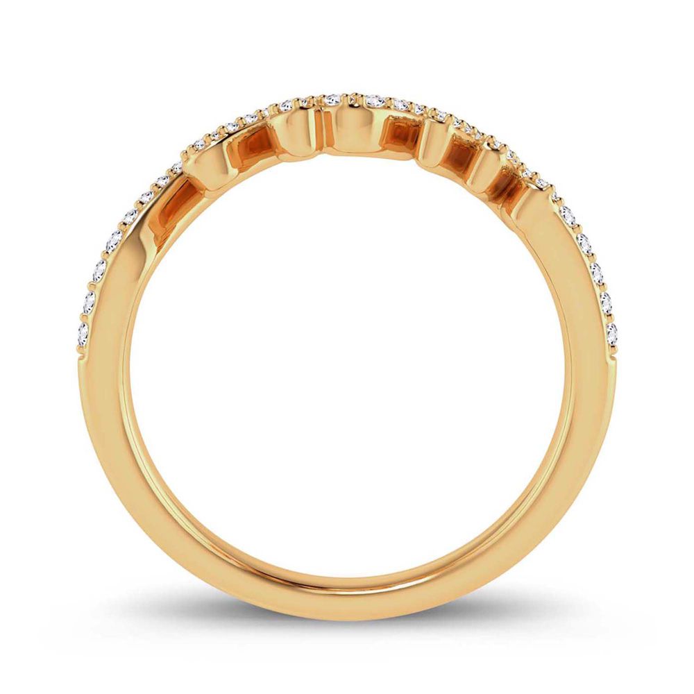 Chic 10k Yellow Gold Lab Diamond Womens Fashion Ring