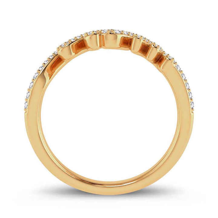 Chic 10k Yellow Gold Lab Diamond Womens Fashion Ring