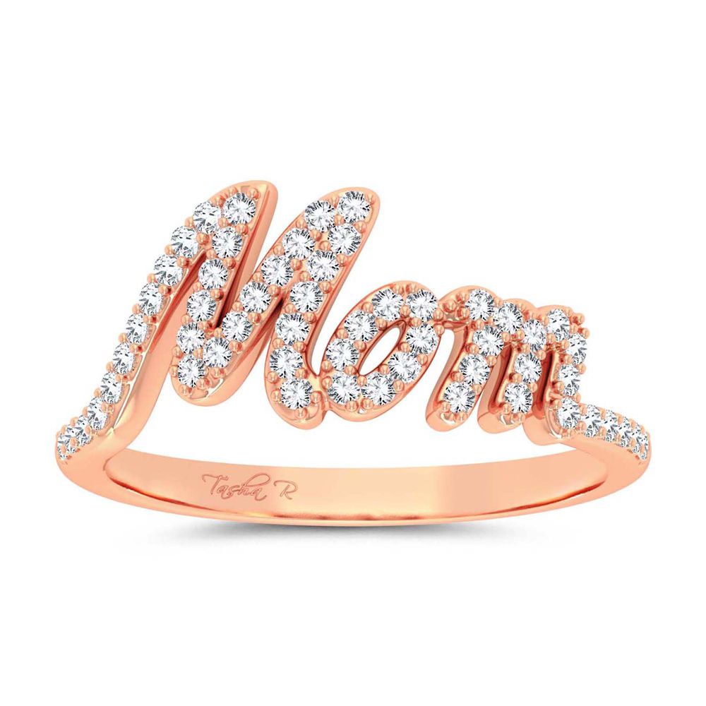 Chic 10k Rose Gold 0.23ct Lab Diamond Womens Fashion Ring