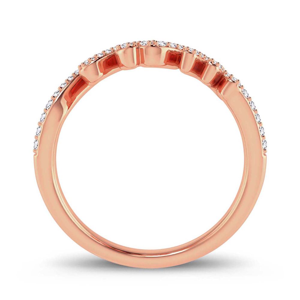 Chic 10k Rose Gold 0.23ct Lab Diamond Womens Fashion Ring