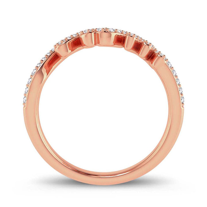 Chic 10k Rose Gold 0.23ct Lab Diamond Womens Fashion Ring