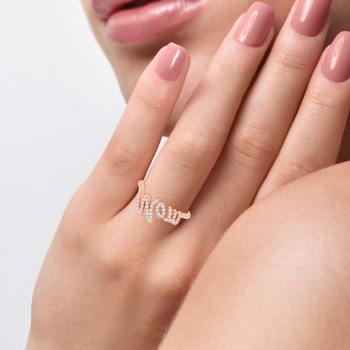 Chic 10k Rose Gold 0.23ct Lab Diamond Womens Fashion Ring