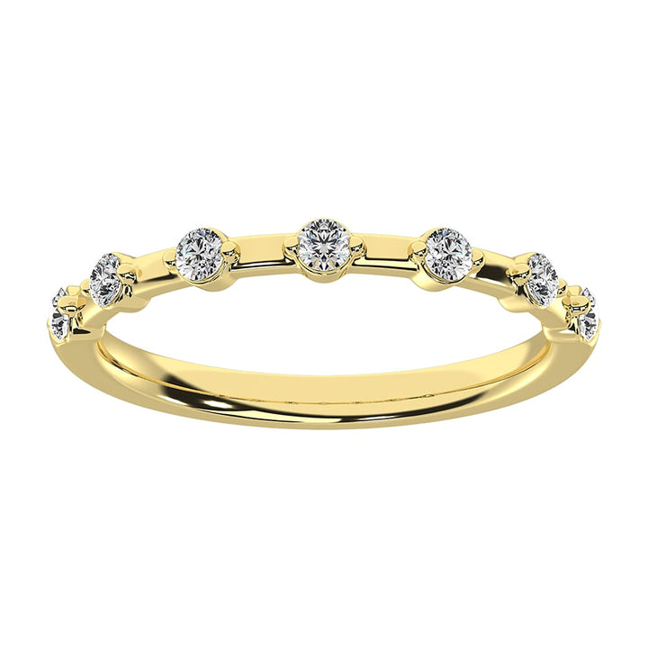 14K Yellow Gold 1/10 Ct.Tw. Diamond Stack Bands