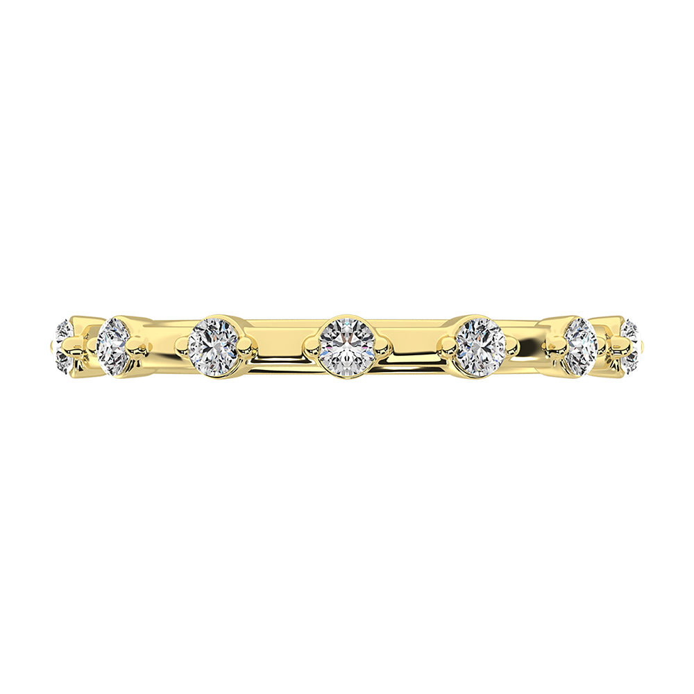 14K Yellow Gold 1/10 Ct.Tw. Diamond Stack Bands