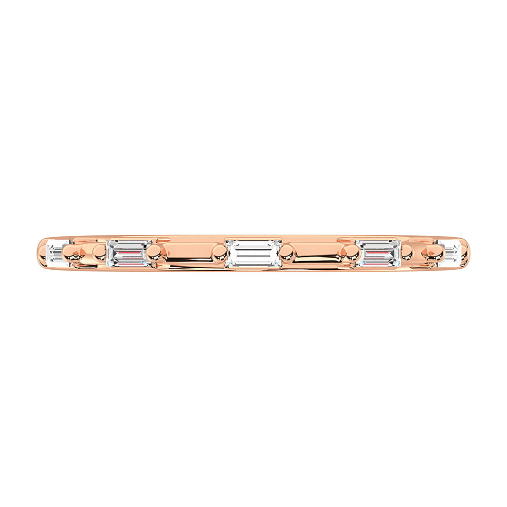 14K Rose Gold 1/10 Ct.Tw. Diamond Baguette Stack Bands