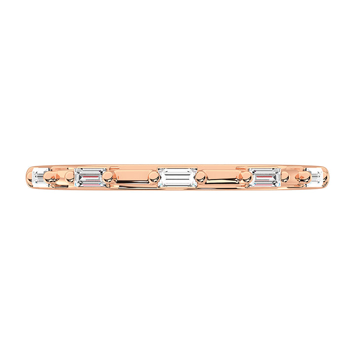 14K Rose Gold 1/10 Ct.Tw. Diamond Baguette Stack Bands