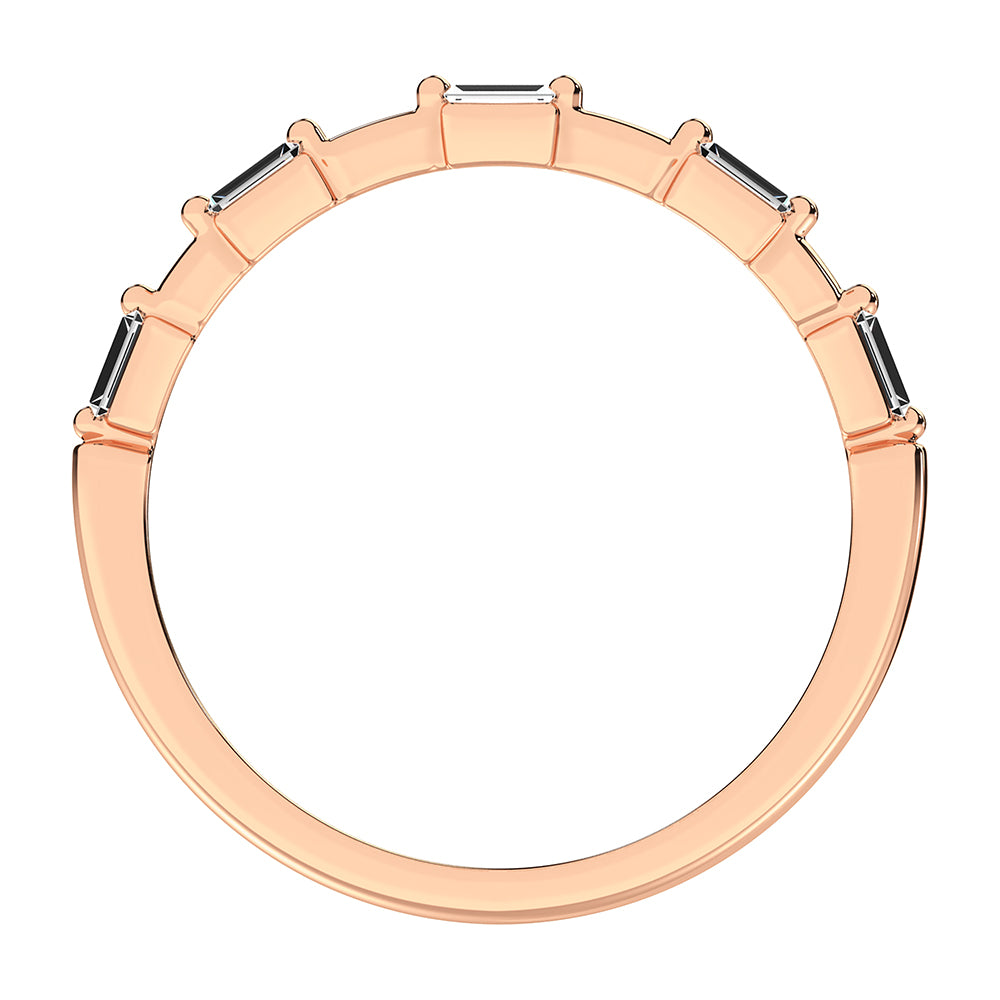 14K Rose Gold 1/10 Ct.Tw. Diamond Baguette Stack Bands