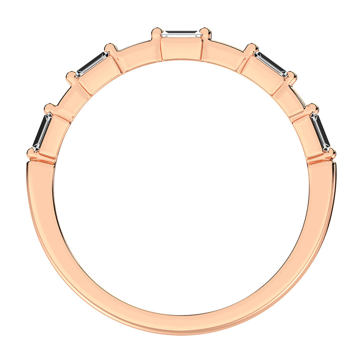 14K Rose Gold 1/10 Ct.Tw. Diamond Baguette Stack Bands