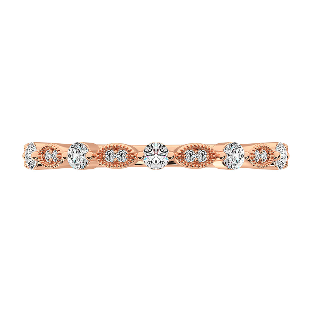14K Rose Gold 1/5 Ct.Tw. Diamond Stack Bands