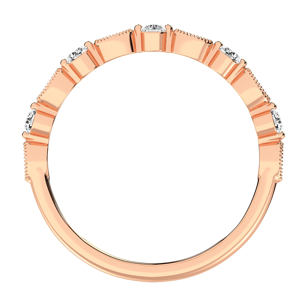 14K Rose Gold 1/5 Ct.Tw. Diamond Stack Bands