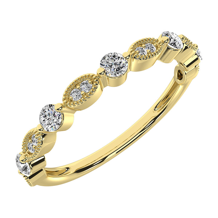 14K Yellow Gold 1/5 Ct.Tw. Diamond Stack Bands