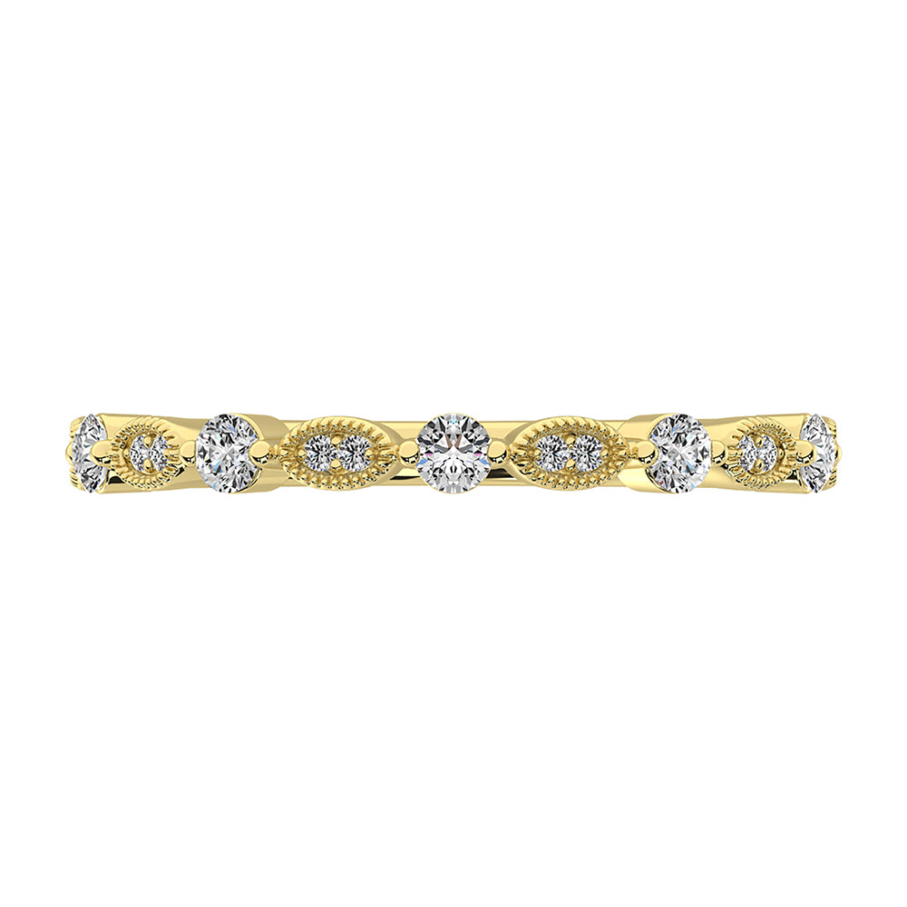 14K Yellow Gold 1/5 Ct.Tw. Diamond Stack Bands